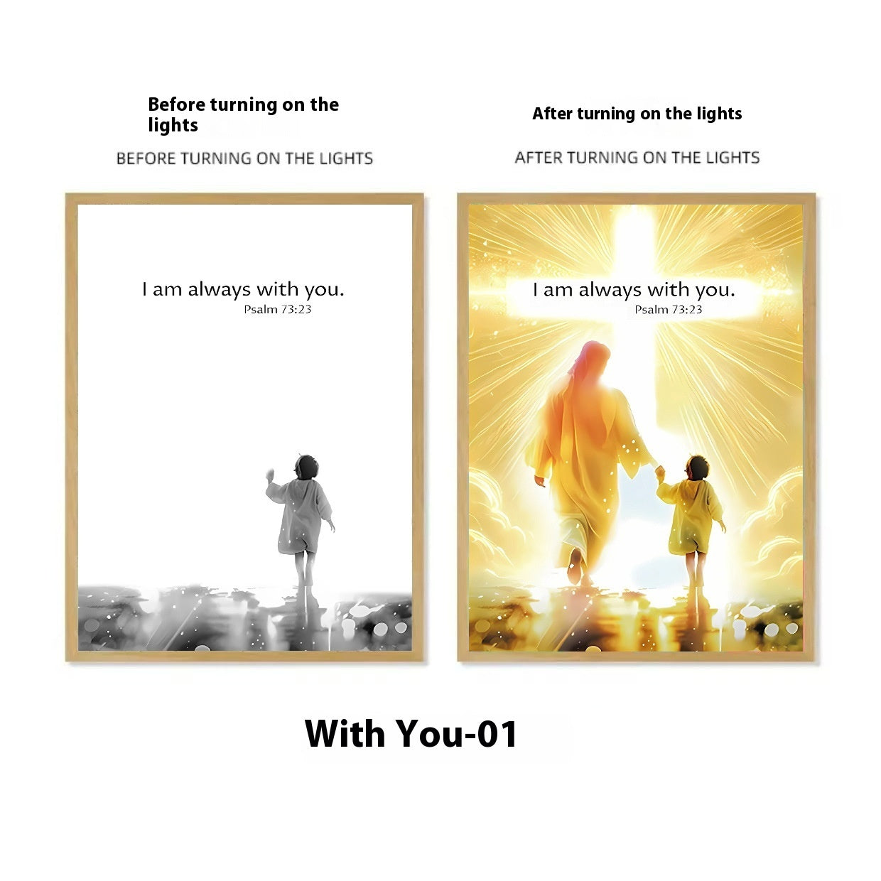 Illuminate Your Space with Divine Elegance: Luminous Framed Wall Art