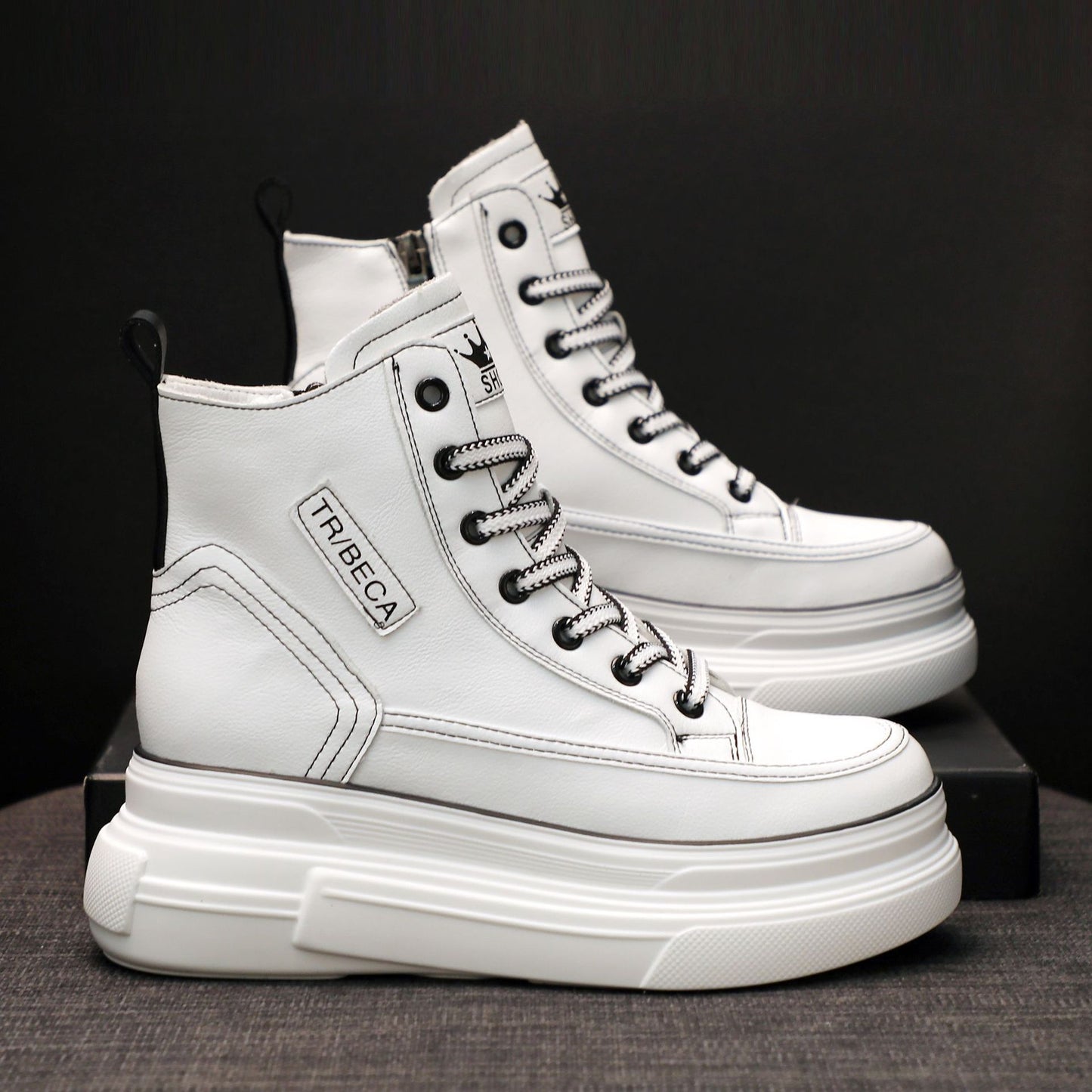 Women's Fashionable Personality Heightening White Shoes