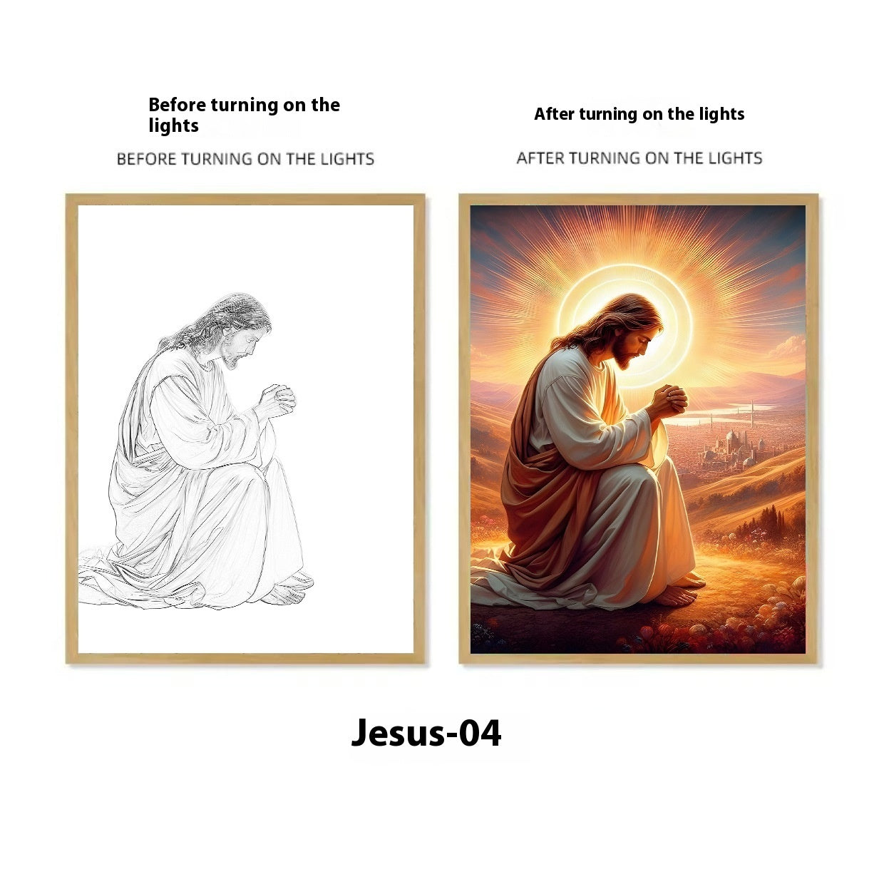 Illuminate Your Space with Divine Elegance: Luminous Framed Wall Art