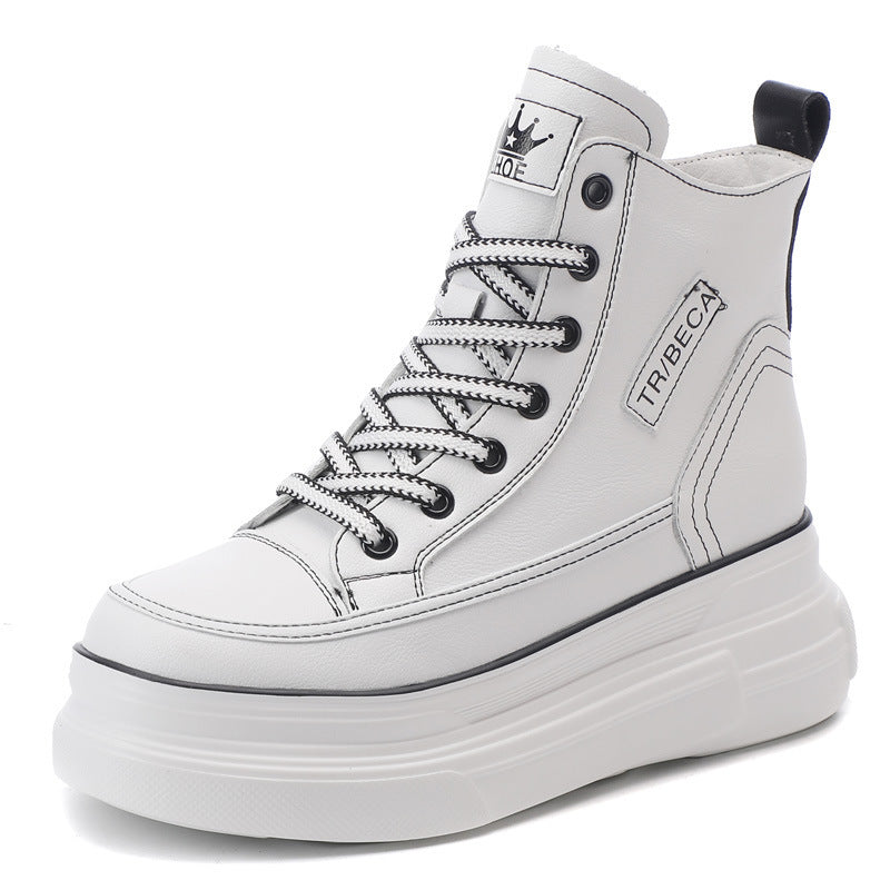 Women's Fashionable Personality Heightening White Shoes