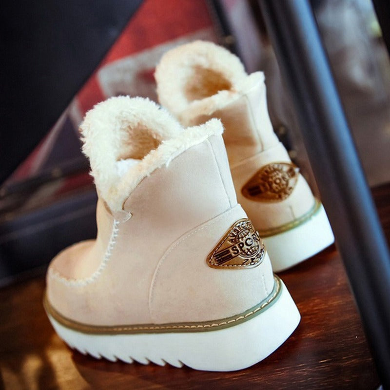 Low-top suede snow plus size flat-heel snow boots