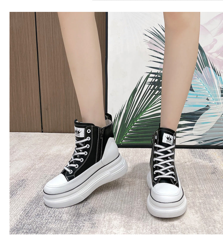 Women's Fashionable Personality Heightening White Shoes