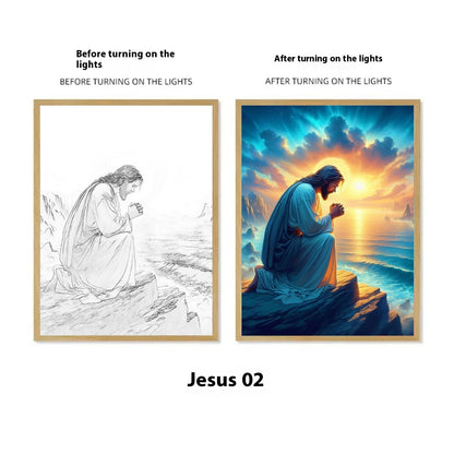 Illuminate Your Space with Divine Elegance: Luminous Framed Wall Art